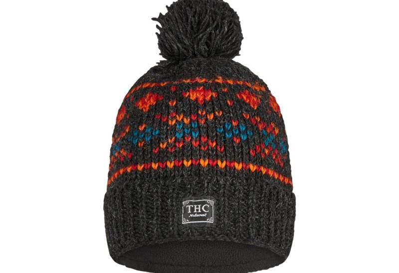 THC Natural Line Bommelmütze THC Schafwoll Pudelmütze 819 (1 Stück, 1-St., 1 Stück) Innenfutter Fleece von THC Natural Line