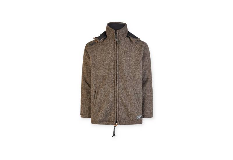 THC Natural Line Kapuzenstrickjacke THC Schafwollstrickjacke Baumwollfutter 856 braun (1 Stück, 1-tlg., 1 Stück) mit Baumwollfutter von THC Natural Line