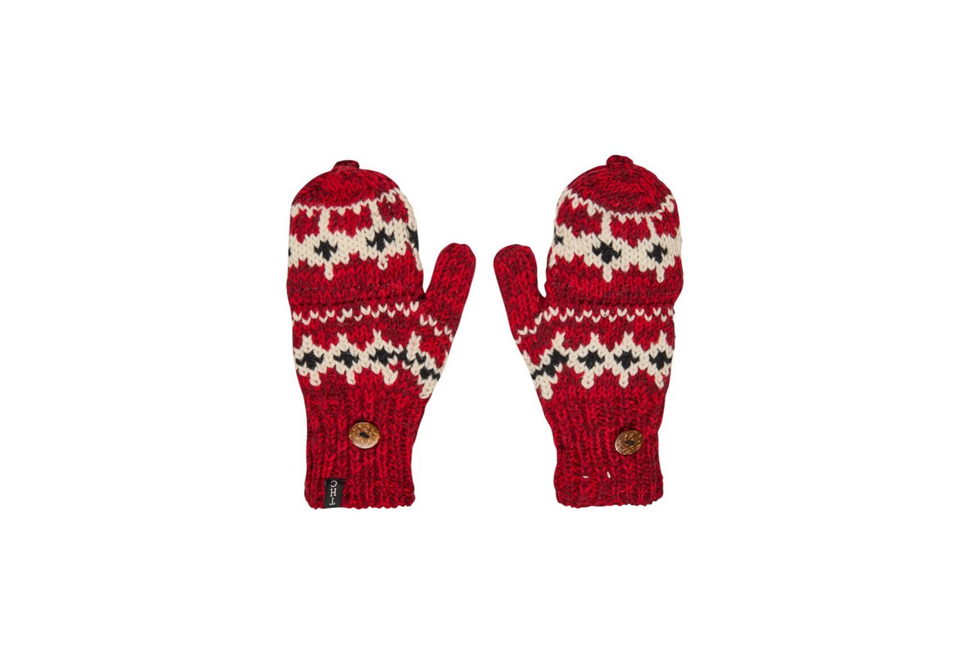 THC Natural Line Strickhandschuhe THC Klapphandschuhe 601 Norweger rot (1 Paar, 1-St., 1 Paar) abklappbare Fingerspitzen von THC Natural Line