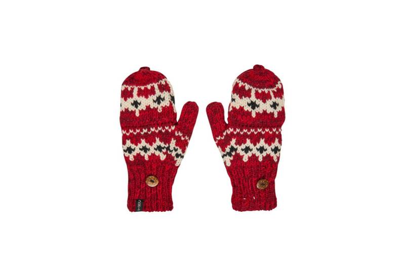 THC Natural Line Strickhandschuhe THC Klapphandschuhe 601 Norweger rot (1 Paar, 1-St., 1 Paar) abklappbare Fingerspitzen von THC Natural Line