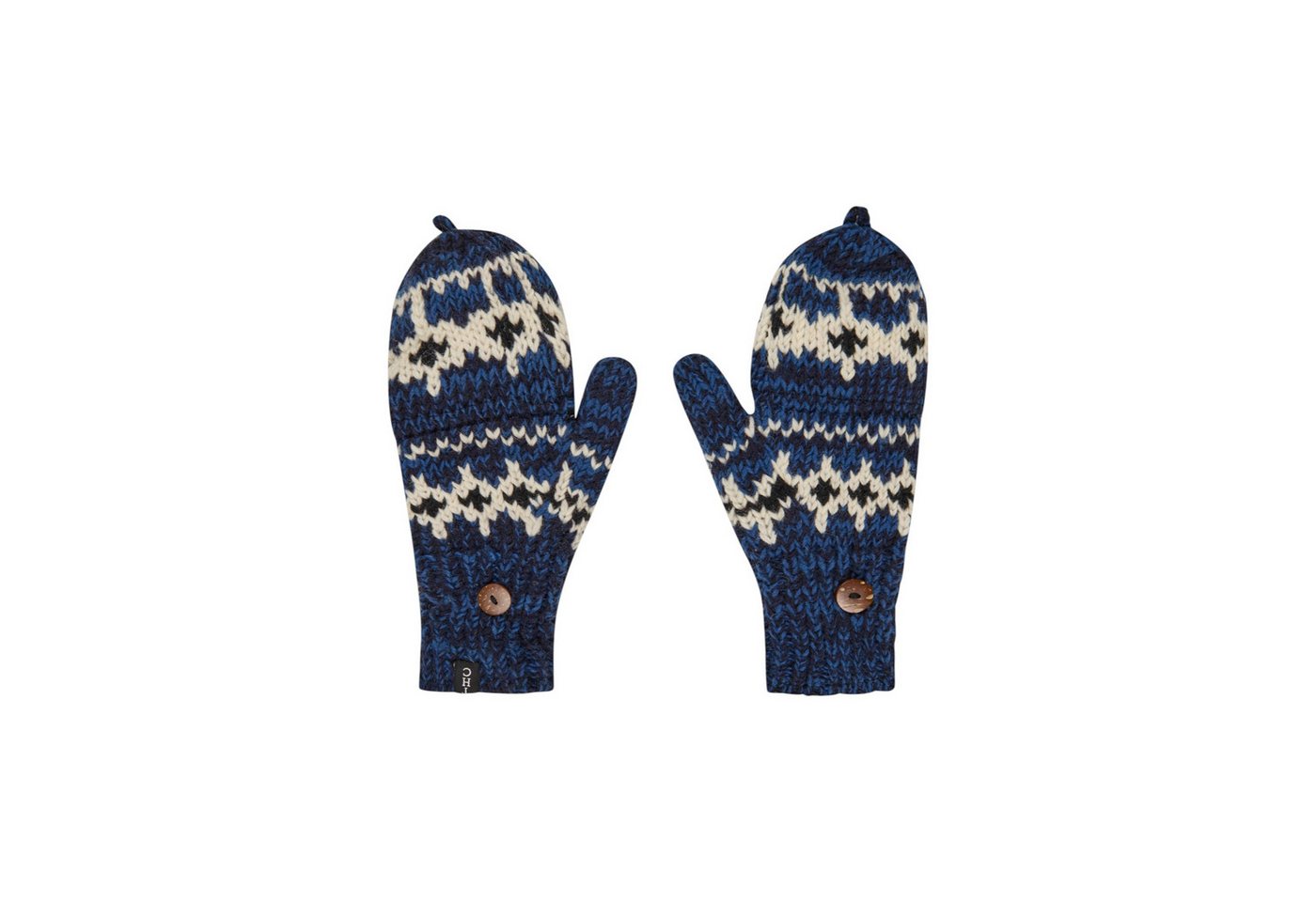 THC Natural Line Strickhandschuhe THC Klapphandschuhe 605 Norweger blau (1 Paar, 1-St., 1 Paar) abklappbare Fingerspitzen von THC Natural Line