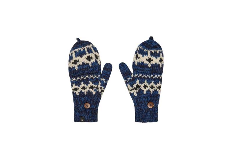 THC Natural Line Strickhandschuhe THC Klapphandschuhe 605 Norweger blau (1 Paar, 1-St., 1 Paar) abklappbare Fingerspitzen von THC Natural Line
