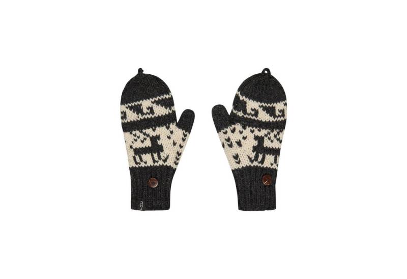 THC Natural Line Strickhandschuhe THC Klapphandschuhe 606 Rentier schwarz (1 Paar, 1-St., 1 Paar) abklappbare Fingerspitzen von THC Natural Line