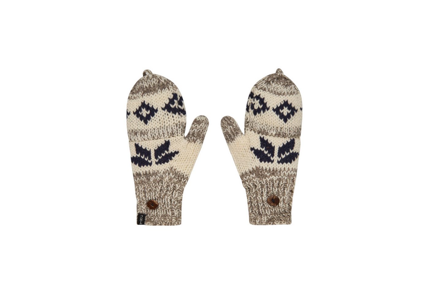 THC Natural Line Strickhandschuhe THC Klapphandschuhe 609 Norweger grau (1 Paar, 1-St., 1 Paar) abklappbare Fingerspitze von THC Natural Line