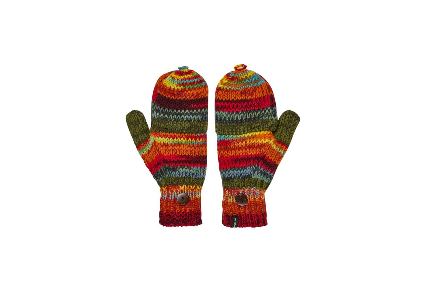 THC Natural Line Strickhandschuhe THC Klapphandschuhe 616 bunt (1 Paar, 1-St., 1 Paar) abklappbare Fingerspitze von THC Natural Line