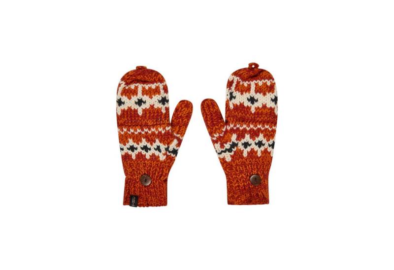 THC Natural Line Strickhandschuhe THC Klapphandschuhe 619 Norweger orange (1 Paar, 1-St., 1 Paar) abklappbare Fingerspitzen von THC Natural Line