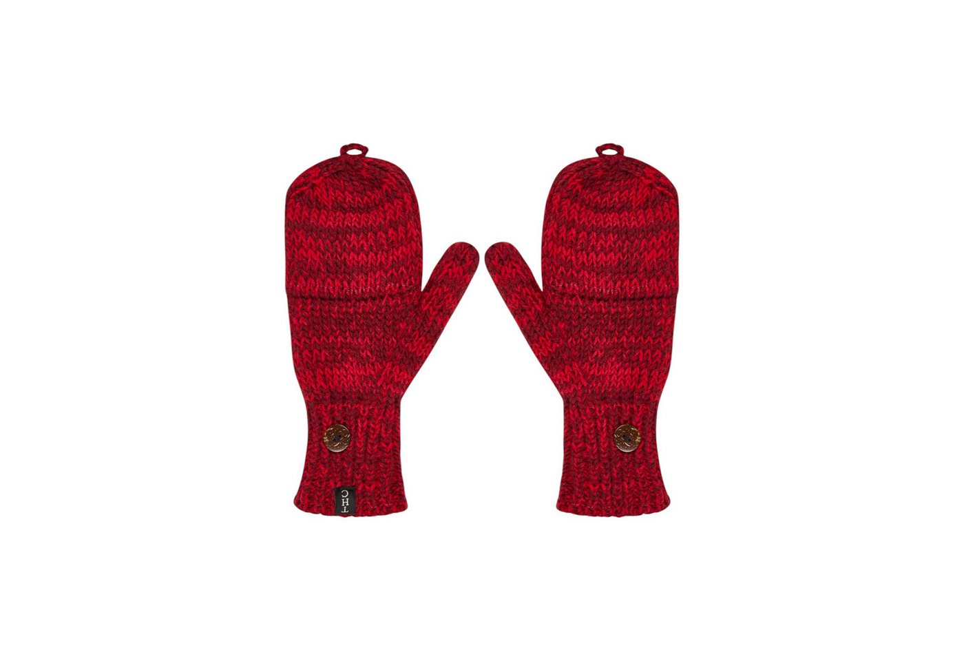 THC Natural Line Strickhandschuhe THC Klapphandschuhe 715 rot (1 Paar, 1-St., 1 Paar) abklappbare Fingerspitzen von THC Natural Line