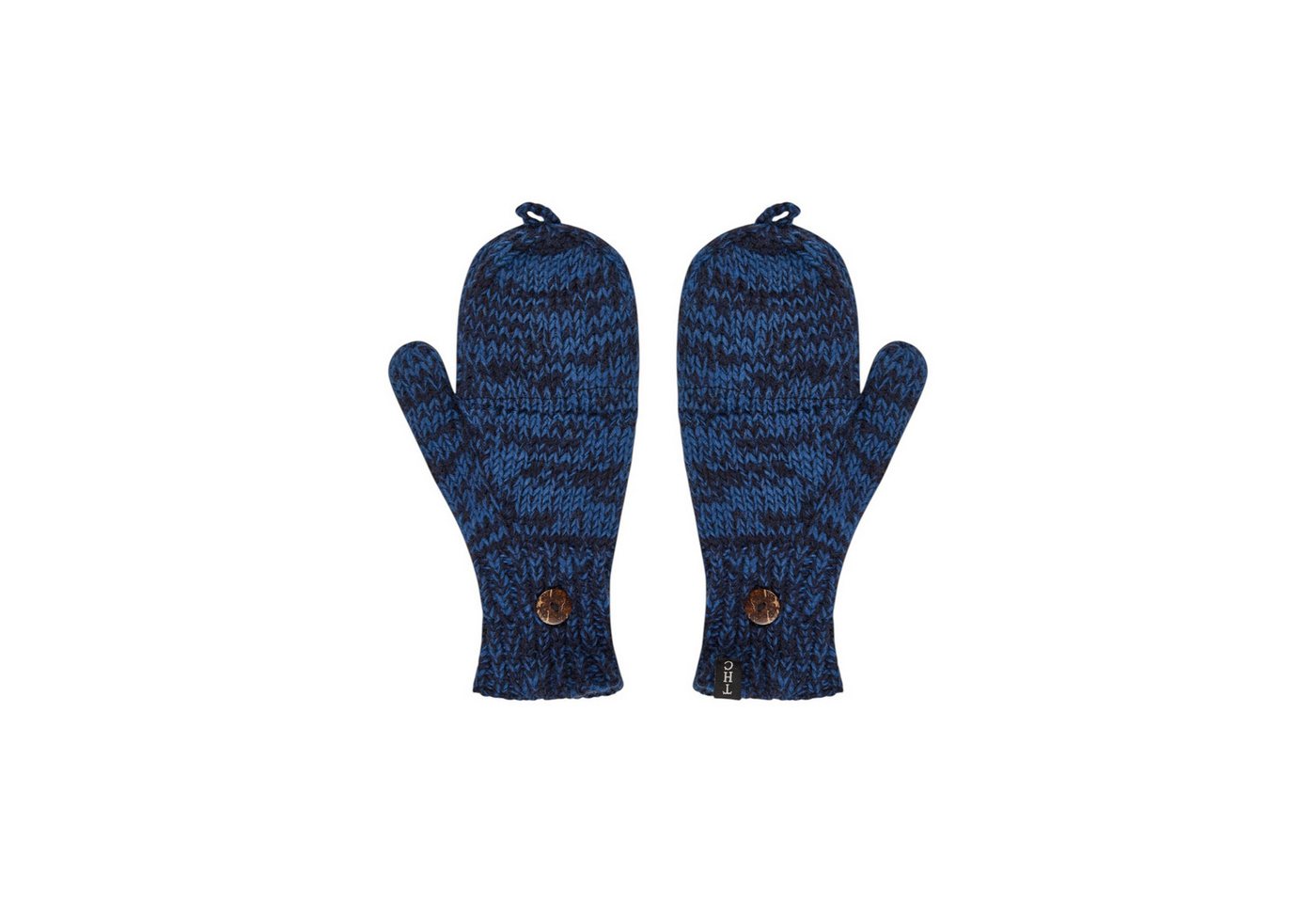 THC Natural Line Strickhandschuhe THC Klapphandschuhe 716 blau (1 Paar, 1-St., 1 Paar) abklappbare Fingerspitzen von THC Natural Line