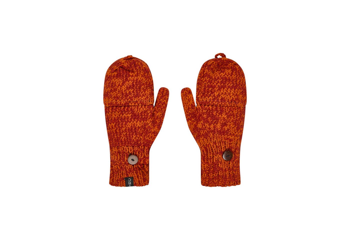THC Natural Line Strickhandschuhe THC Klapphandschuhe 719 orange (1 Paar, 1-St., 1 Paar) abklappbare Fingerspitzen von THC Natural Line