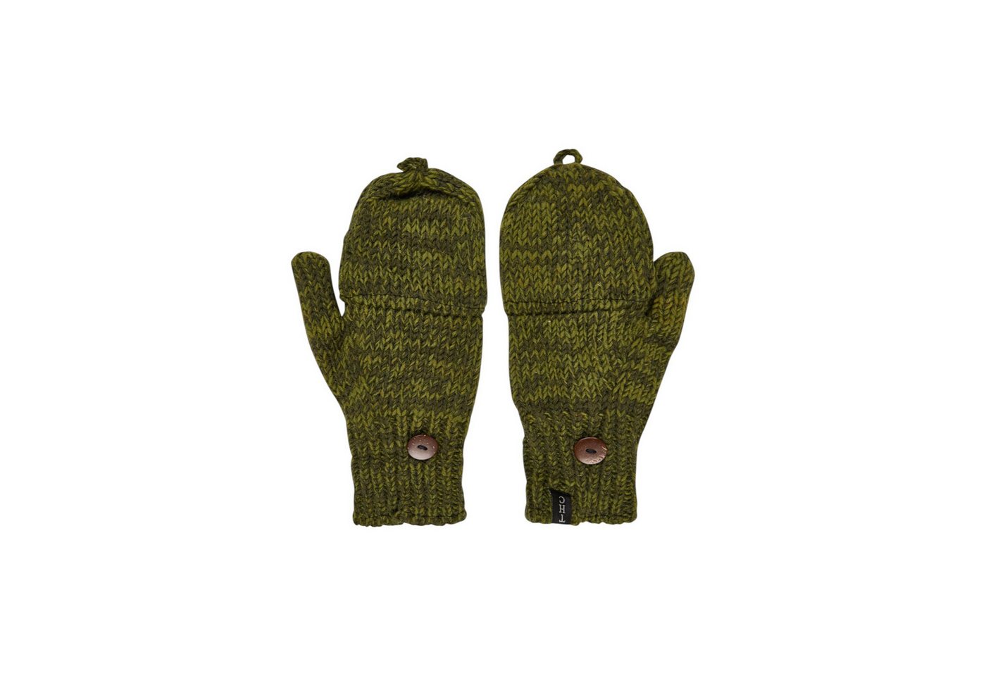 THC Natural Line Strickhandschuhe THC Klapphandschuhe 720 grün (1 Paar, 1-St., 1 Paar) abklappbare Fingerspitzen von THC Natural Line