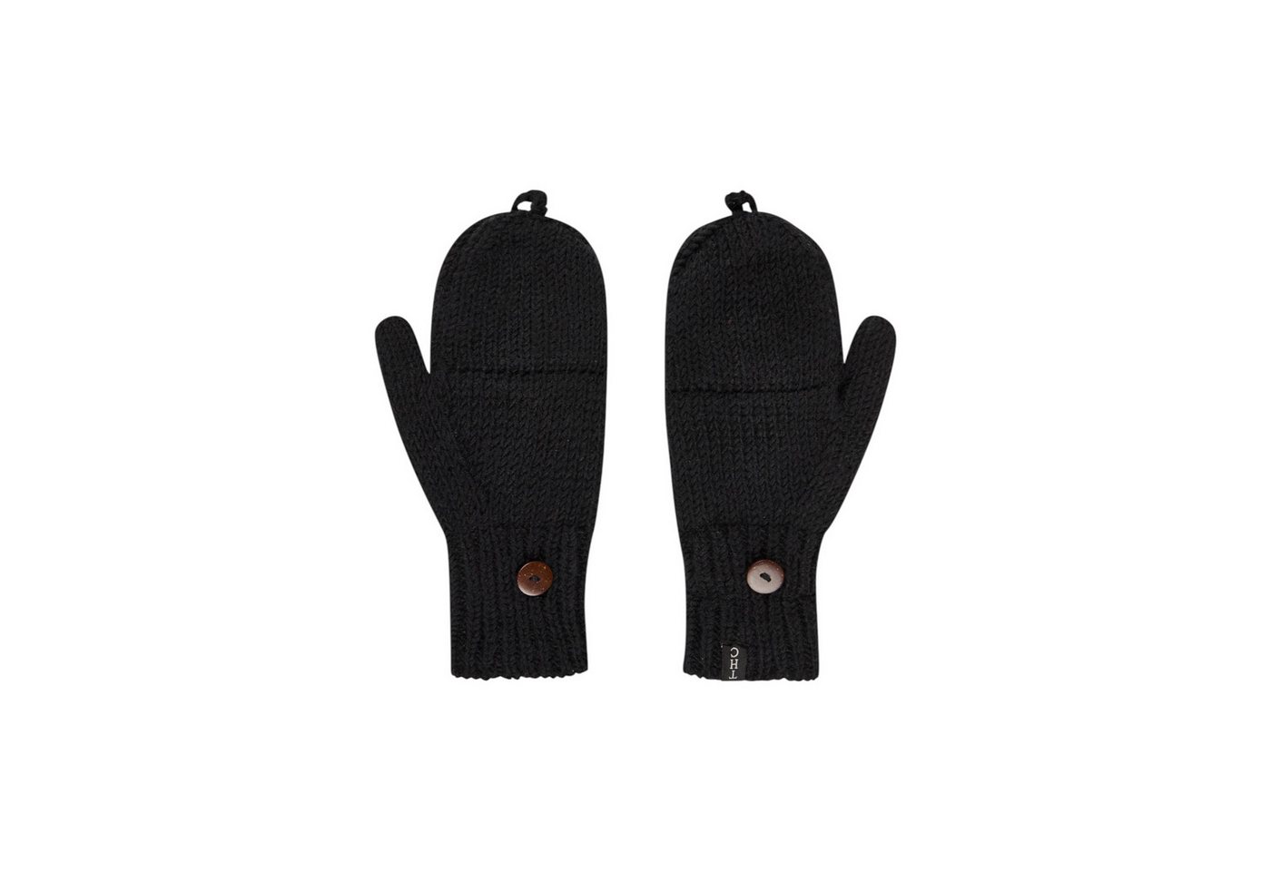 THC Natural Line Strickhandschuhe THC Klapphandschuhe 721 schwarz (1 Paar, 1-St., 1 Paar) abklappbare Fingerspitzen von THC Natural Line
