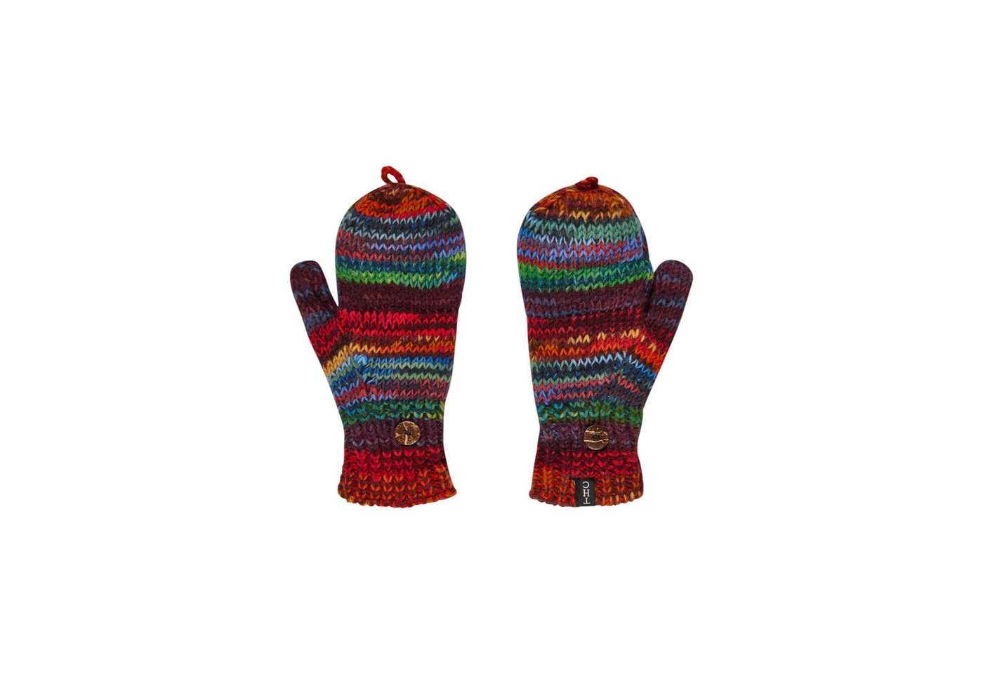 THC Natural Line Strickhandschuhe THC Klapphandschuhe 727 bunt (1 Paar, 1-St., 1 Paar) abklappbare Fingerspitzen von THC Natural Line