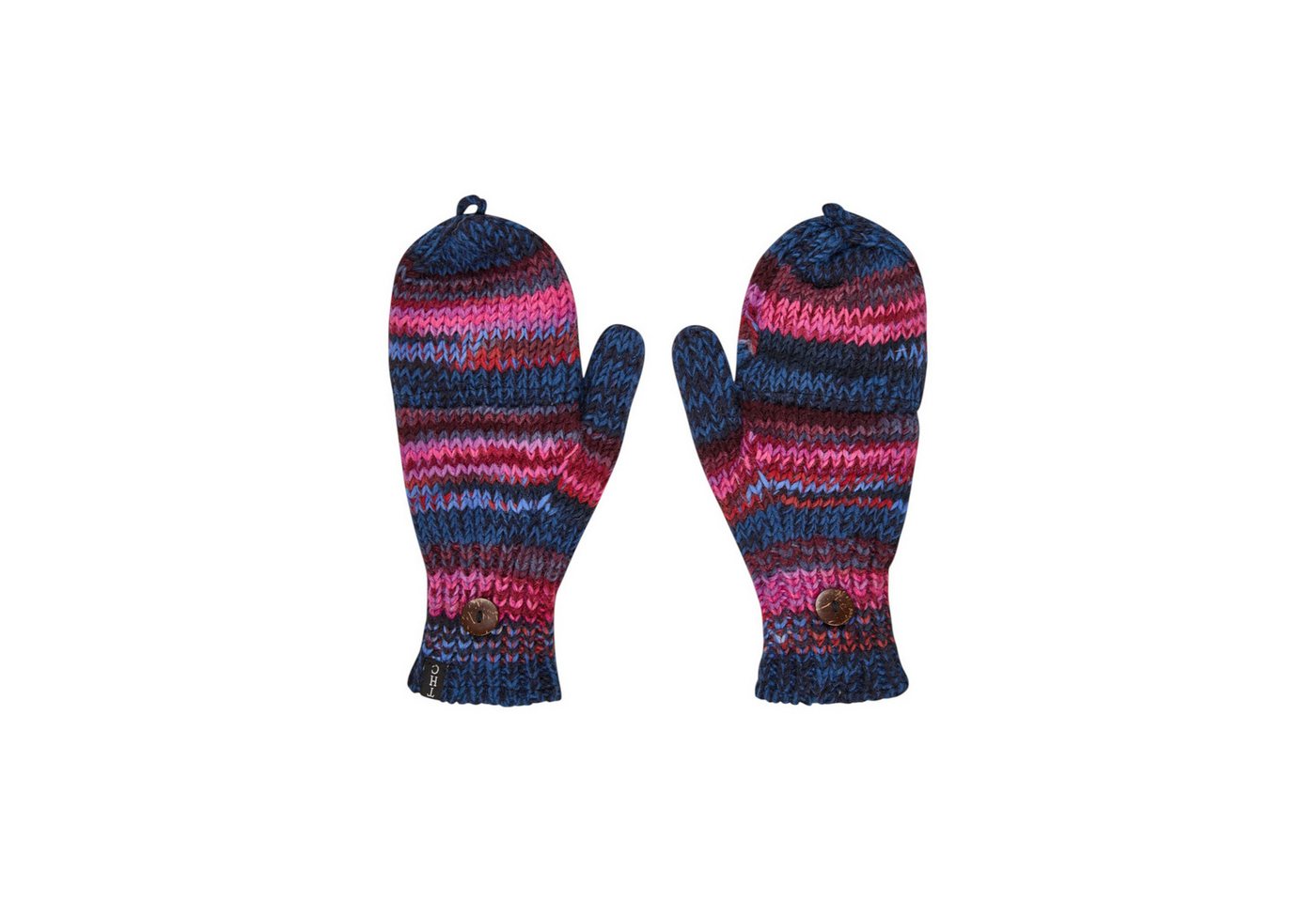 THC Natural Line Strickhandschuhe THC Klapphandschuhe 805 bunt (1 Paar, 1-St., 1 Paar) abklappbare Fingerspitzen von THC Natural Line