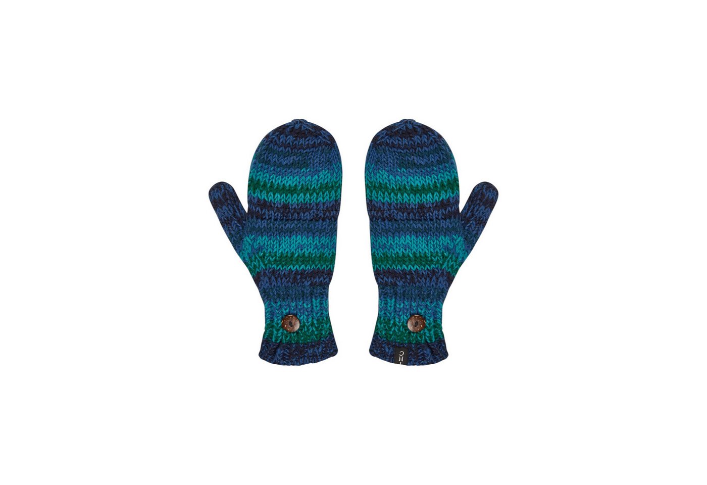 THC Natural Line Strickhandschuhe THC Klapphandschuhe 806 blau (1 Paar, 1-St., 1 Paar) abklappbare Fingerspitzen von THC Natural Line