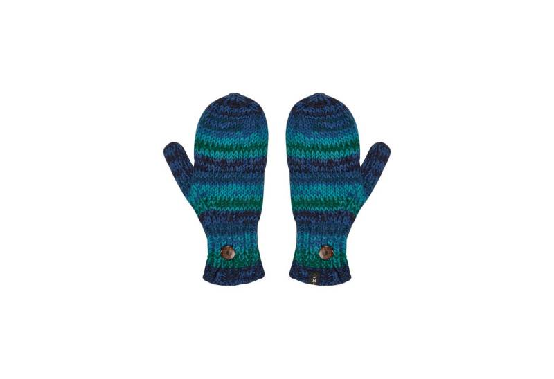 THC Natural Line Strickhandschuhe THC Klapphandschuhe 806 blau (1 Paar, 1-St., 1 Paar) abklappbare Fingerspitzen von THC Natural Line