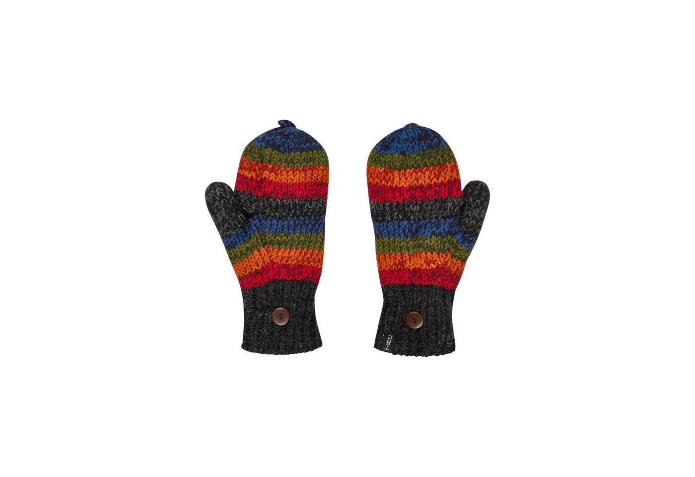 THC Natural Line Strickhandschuhe THC Klapphandschuhe 814 bunt (1 Paar, 1-St., 1 Paar) abklappbare Fingerspitzen von THC Natural Line