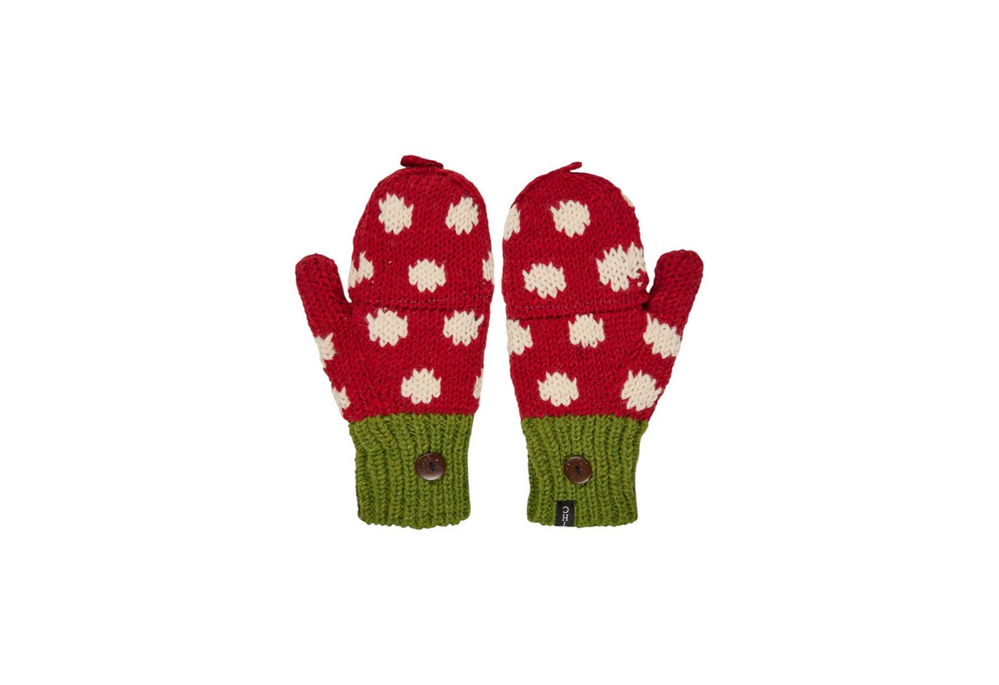 THC Natural Line Strickhandschuhe THC Klapphandschuhe 841 gepunktet (1 Paar, 1-St., 1 Paar) abklappbare Fingerspitzen von THC Natural Line