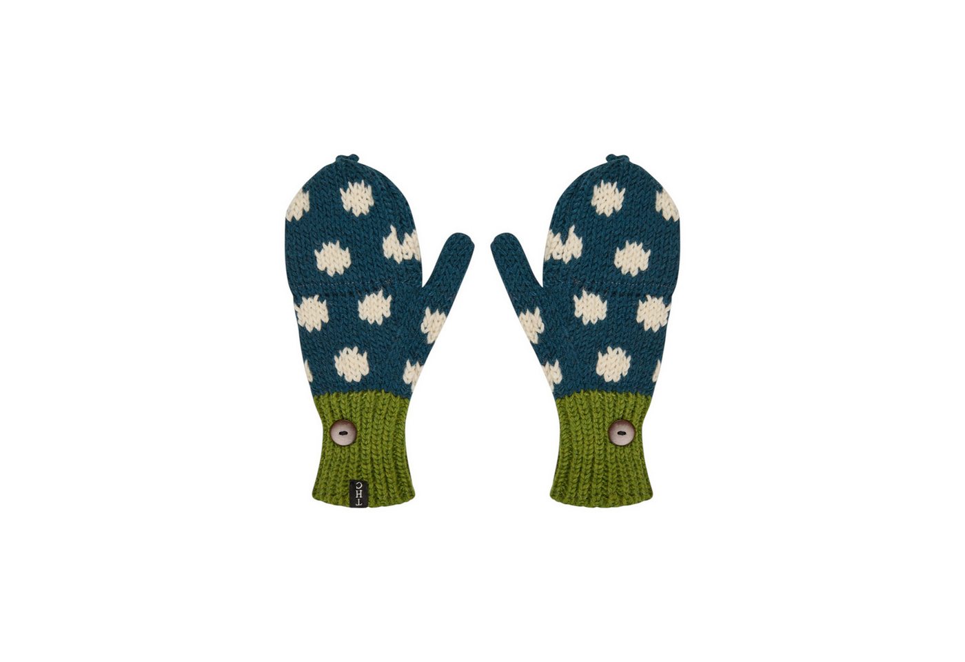 THC Natural Line Strickhandschuhe THC Klapphandschuhe 842 gepunktet (1 Paar, 1-St., 1 Paar) abklappbare Fingerspitzen von THC Natural Line