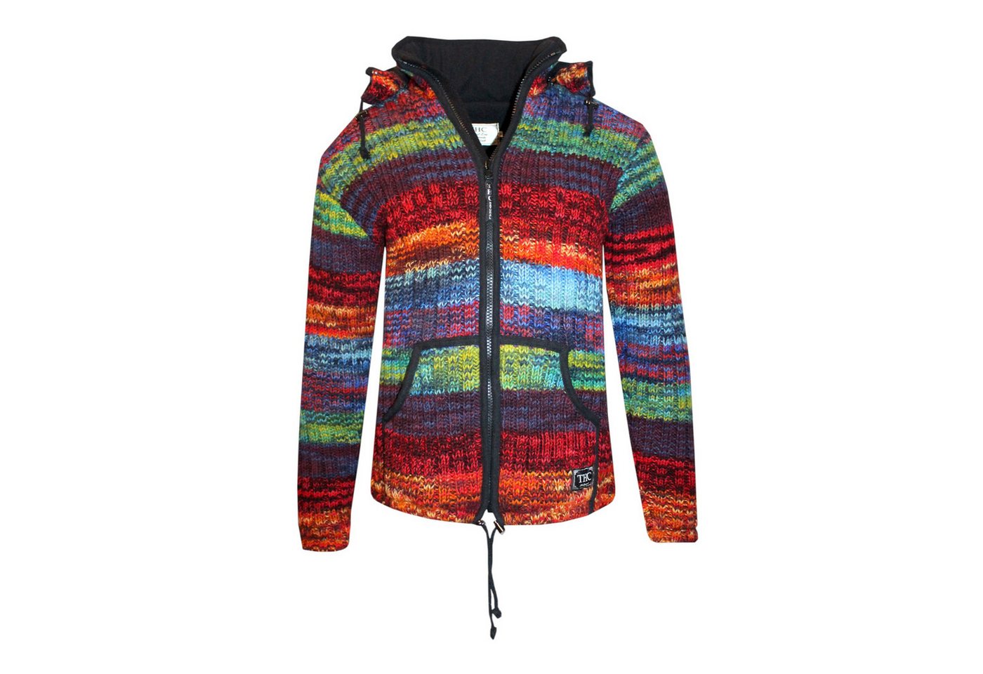 THC Natural Line Strickjacke THC Schafwoll Strickjacke bunt 727 (1 Stück, 1-tlg., 1 Stück) temperaturausgleichend von THC Natural Line