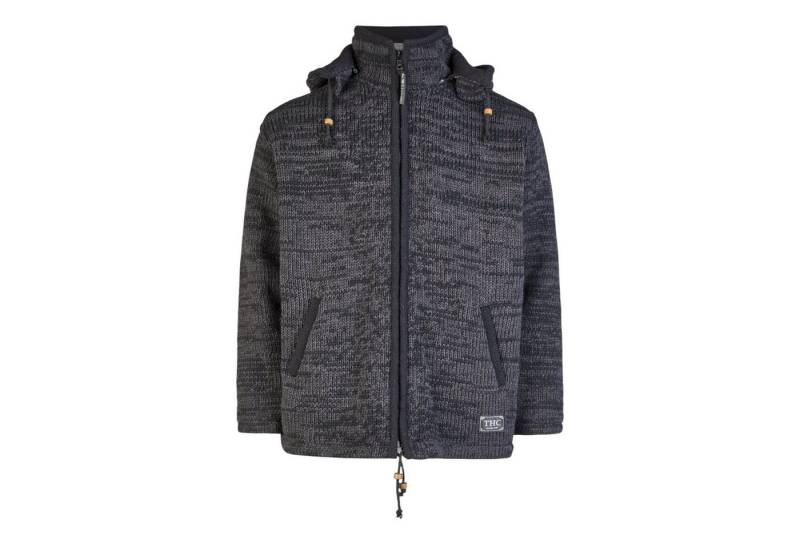 THC Natural Line Strickjacke THC Schafwollstrickjacke Baumwollfutter 851 grau (1 Stück, 1-tlg., 1 Stück) Baumwollfutter von THC Natural Line