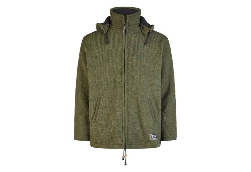 THC Natural Line Strickjacke THC Schafwollstrickjacke Baumwollfutter 857 grün (1 Stück, 1-tlg., 1 Stück) Baumwollfutter von THC Natural Line