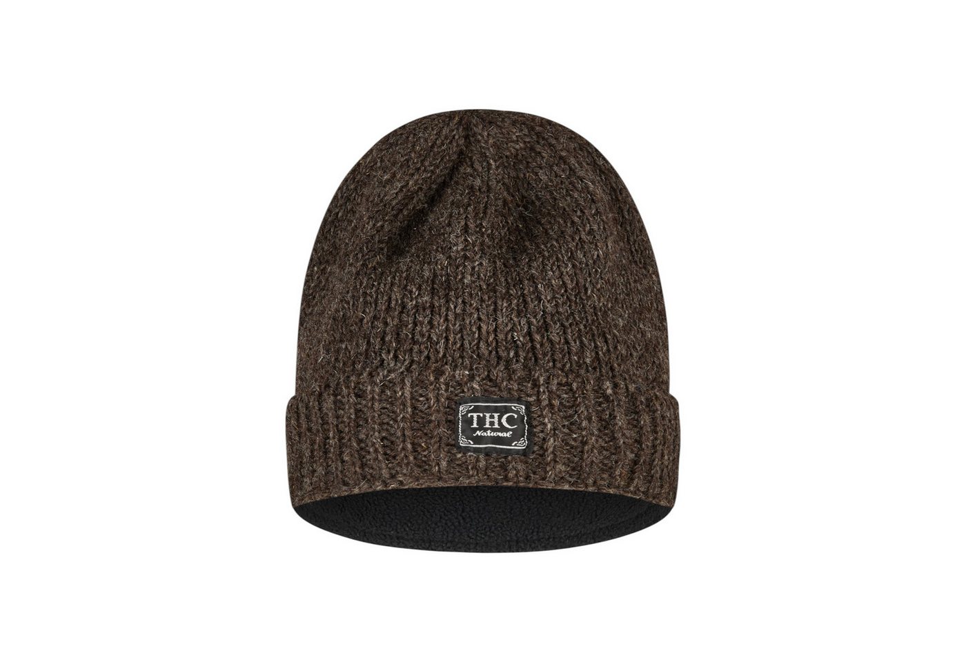 THC Natural Line Strickmütze THC Schafwoll Rollcap 506 braun (1 Stück, 1-St., 1 Stück) gerippter Umschlag von THC Natural Line