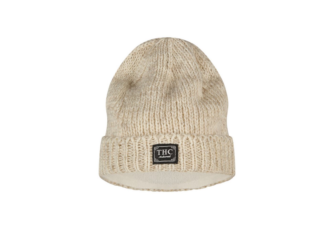 THC Natural Line Strickmütze THC Schafwoll Rollcap 713 weiß (1 Stück, 1-St., 1 Stück) gerippter Umschlag von THC Natural Line