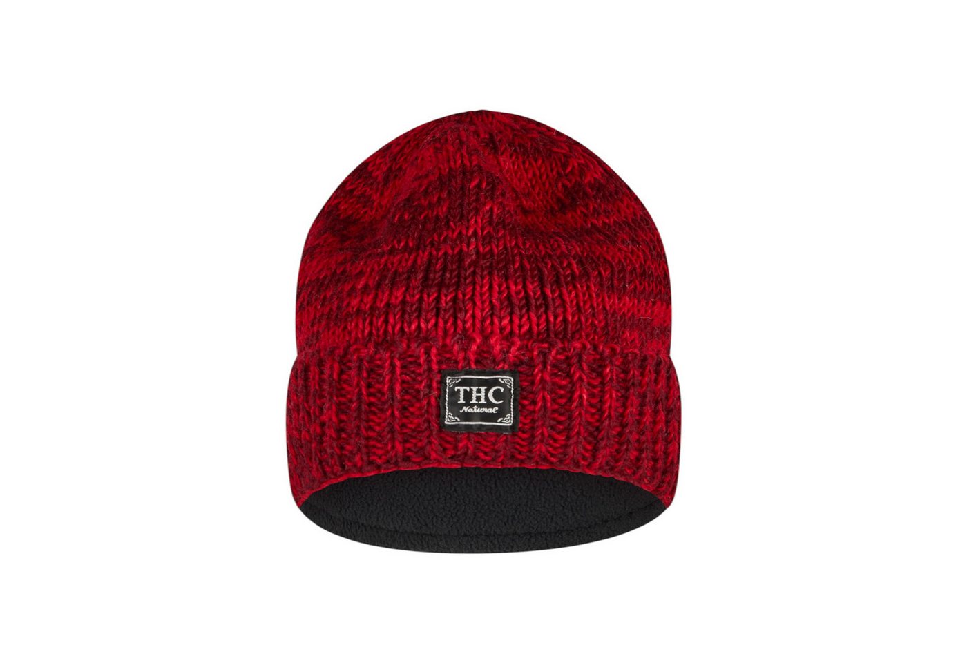 THC Natural Line Strickmütze THC Schafwoll Rollcap 715 rot (1 Stück, 1-St., 1 Stück) gerippter Umschlag von THC Natural Line