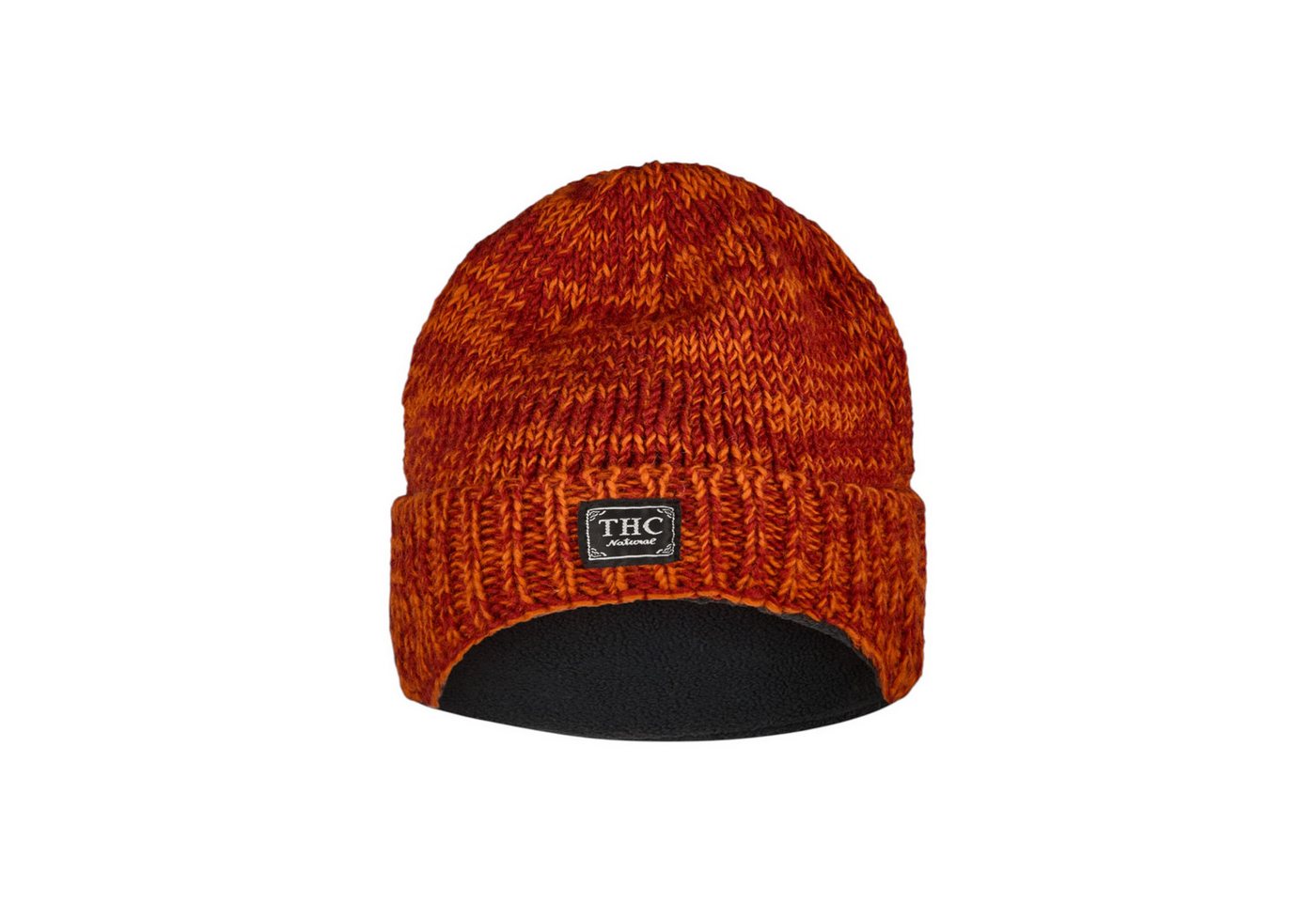 THC Natural Line Strickmütze THC Schafwoll Rollcap 719 orange (1 Stück, 1-St., 1 Stück) gerippter Umschlag von THC Natural Line