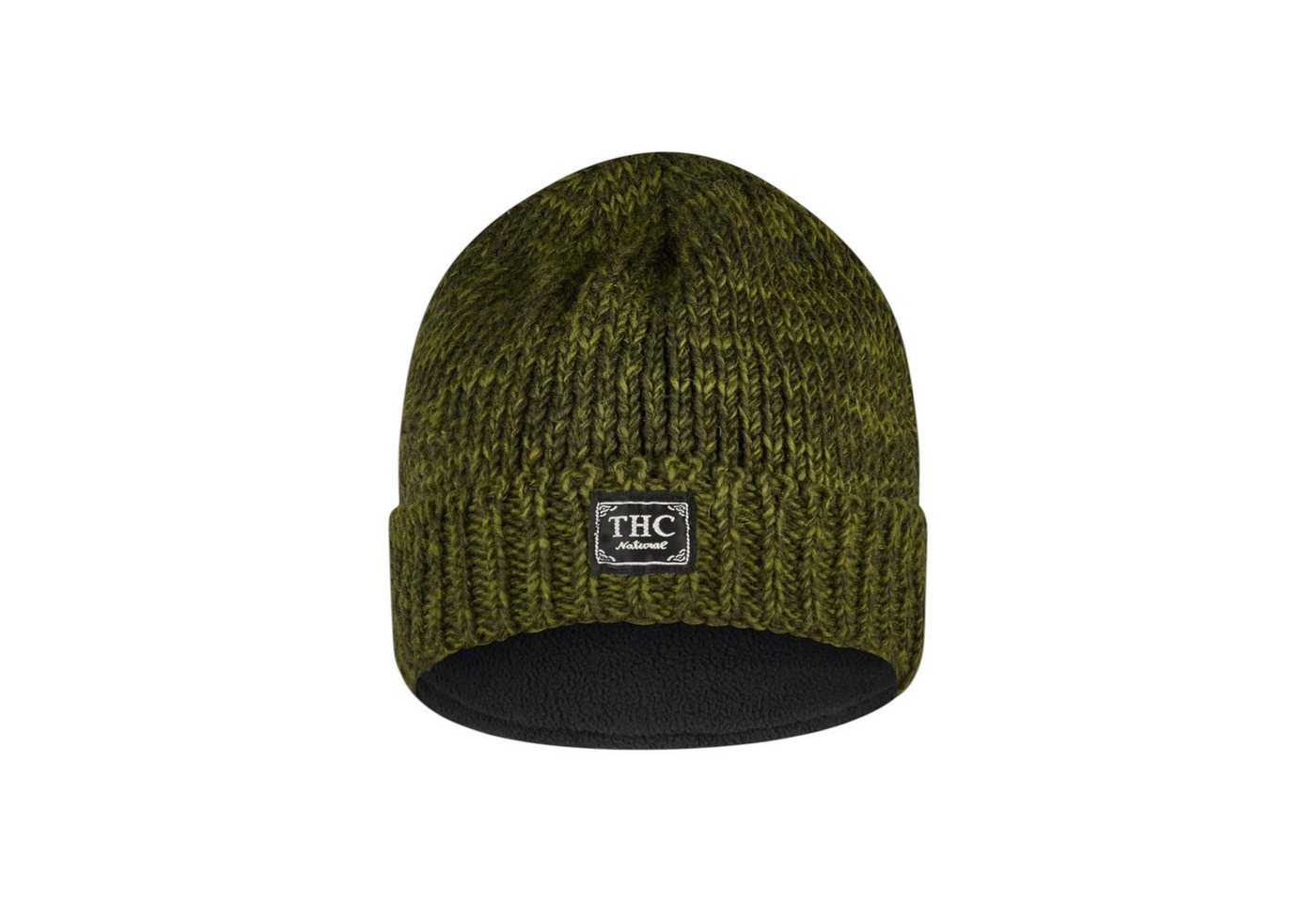 THC Natural Line Strickmütze THC Schafwoll Rollcap 720 grün (1 Stück, 1-St., 1 Stück) gerippter Umschlag von THC Natural Line