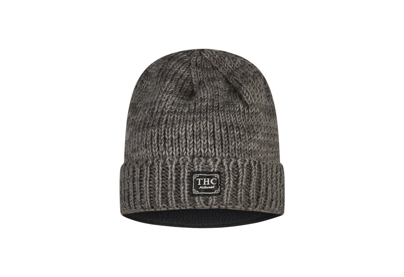 THC Natural Line Strickmütze THC Schafwoll Rollcap 725 grau (1 Stück, 1-St., 1 Stück) gerippter Umschlag von THC Natural Line