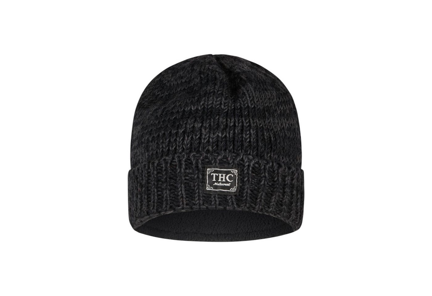 THC Natural Line Strickmütze THC Schafwoll Rollcap 809 anthrazit (1 Stück, 1-St., 1 Stück) gerippter Umschlag von THC Natural Line