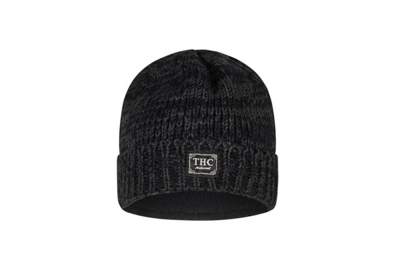 THC Natural Line Strickmütze THC Schafwoll Rollcap 809 anthrazit (1 Stück, 1-St., 1 Stück) gerippter Umschlag von THC Natural Line