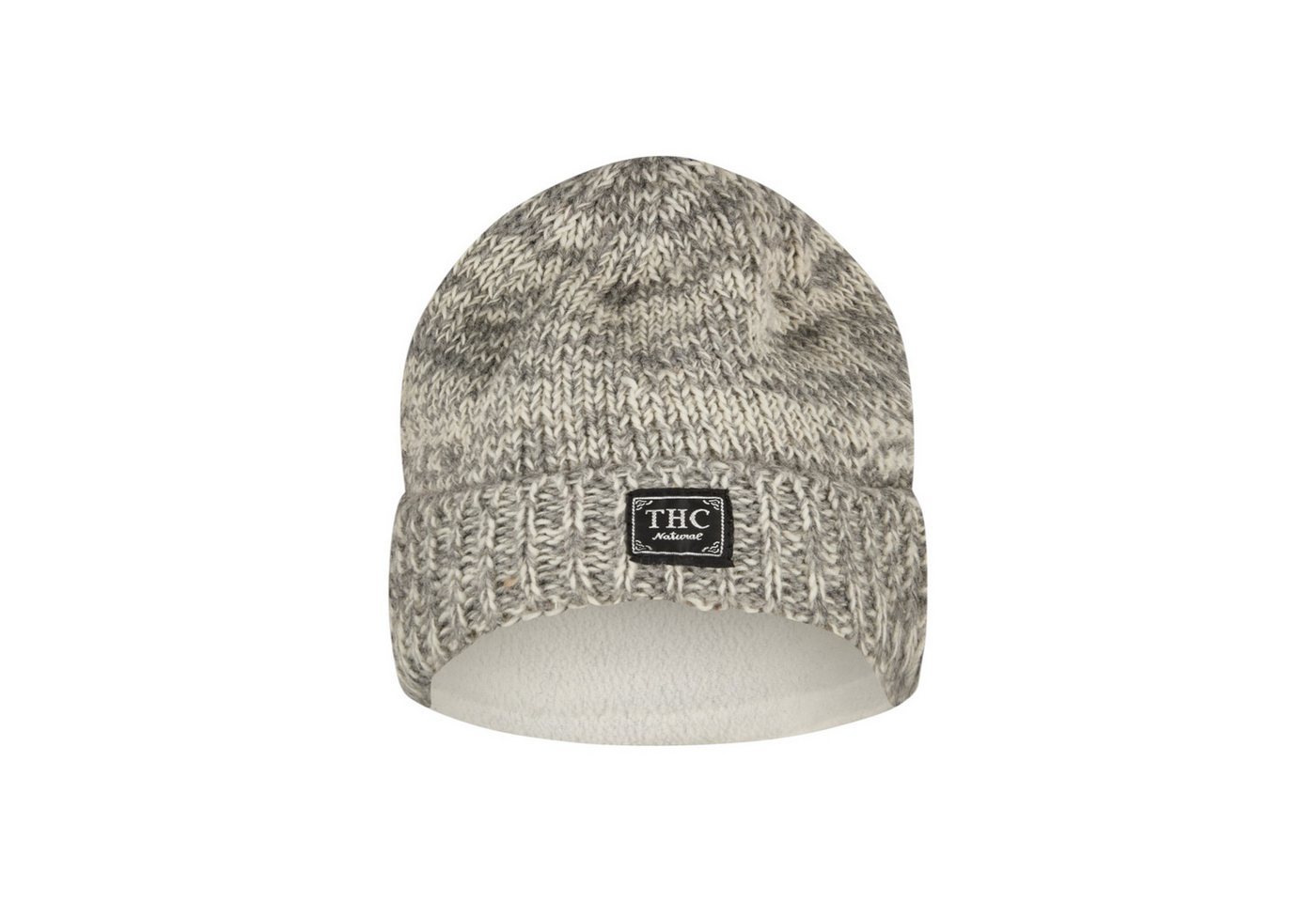 THC Natural Line Strickmütze THC Schafwoll Rollcap 812 beige (1 Stück, 1-St., 1 Stück) gerippter Umschlag von THC Natural Line