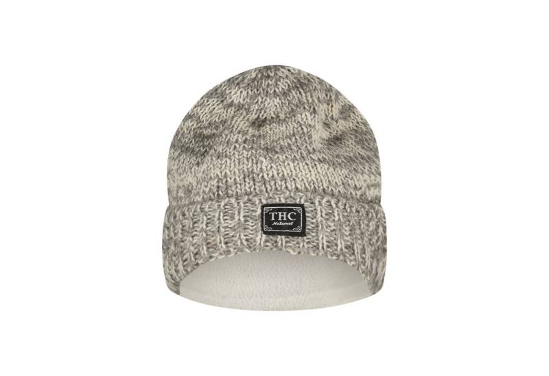 THC Natural Line Strickmütze THC Schafwoll Rollcap 812 beige (1 Stück, 1-St., 1 Stück) gerippter Umschlag von THC Natural Line