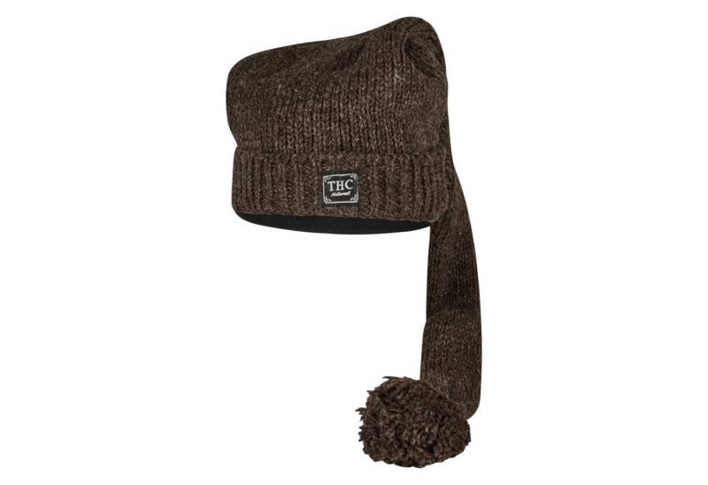 THC Natural Line Strickmütze THC Schafwoll Zipfelmütze 506 braun (1 Stück, 1-St., 1 Stück) gerippter Umschlag von THC Natural Line