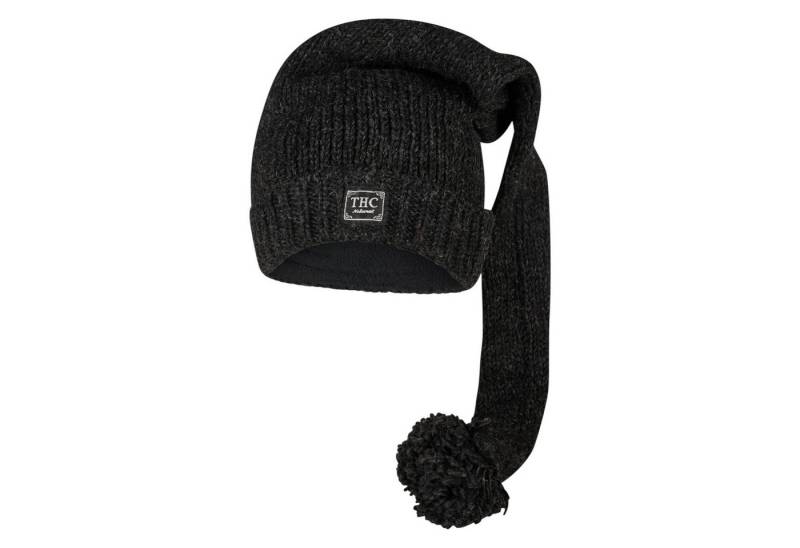 THC Natural Line Strickmütze THC Schafwoll Zipfelmütze 509 anthrazit (1 Stück, 1-St., 1 Stück) gerippter Umschlag von THC Natural Line