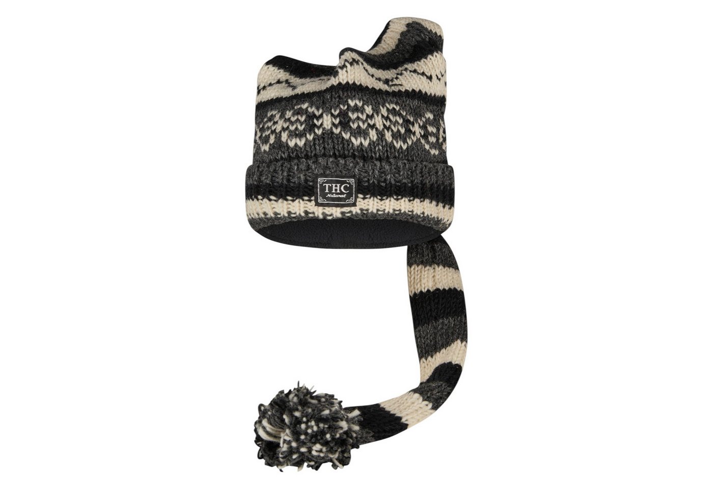 THC Natural Line Strickmütze THC Schafwoll Zipfelmütze 511 (1 Stück, 1-St., 1 Stück) gerippter Umschlag von THC Natural Line