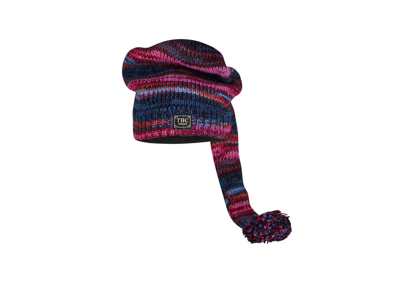 THC Natural Line Strickmütze THC Schafwoll Zipfelmütze 805 lila (1 Stück, 1-St., 1 Stück) gerippter Umschlag von THC Natural Line