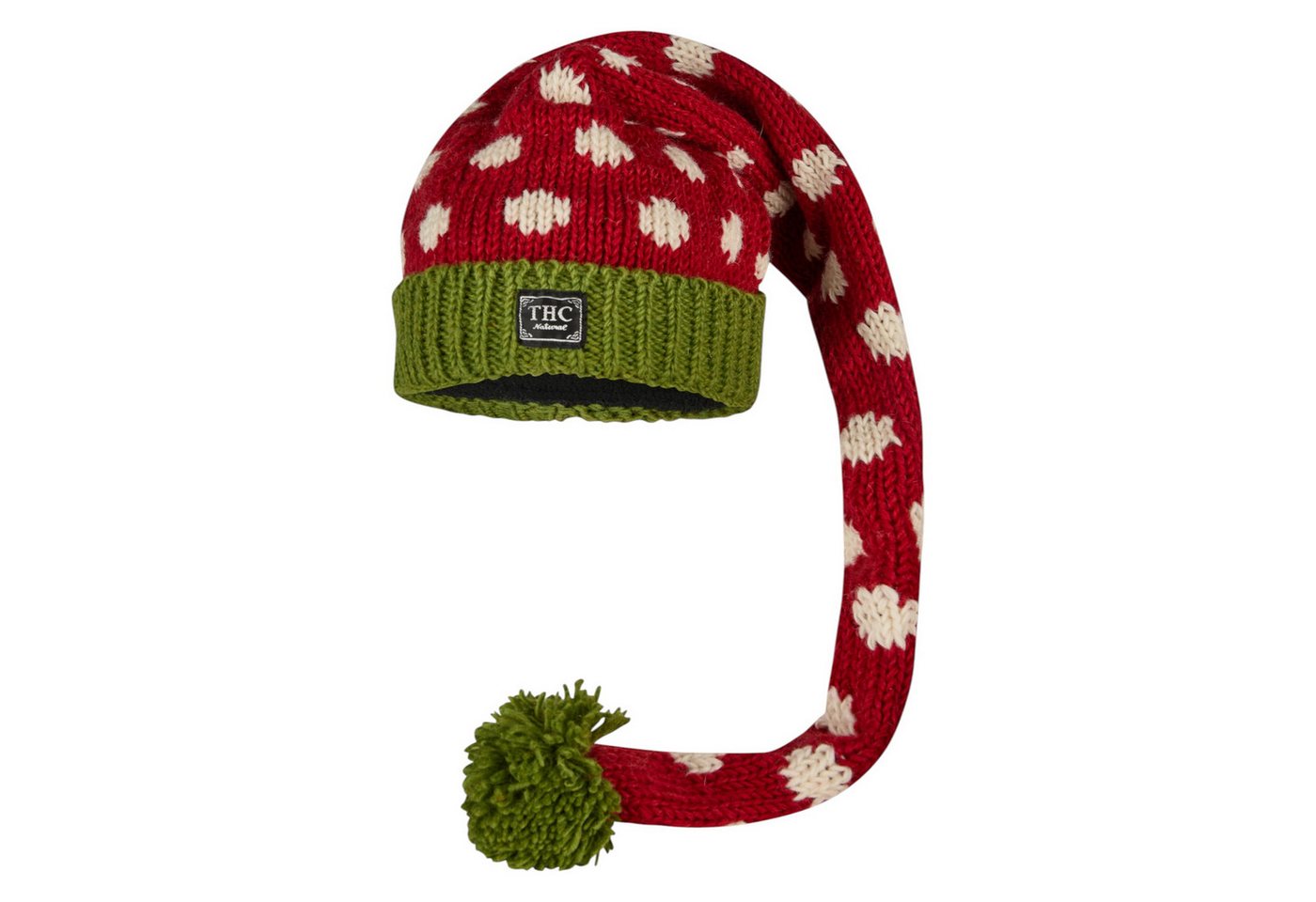 THC Natural Line Strickmütze THC Schafwoll Zipfelmütze 841 bunt (1 Stück, 1-St., 1 Stück) gerippter Umschlag von THC Natural Line