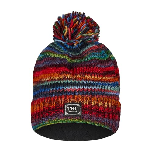 THC Schafwoll Pudelmütze 727 bunt | Schafwolle | Strickmütze | Pudelmütze | Woll-Mütze | Schafwollmütze | Wintermütze von THC Natural Line