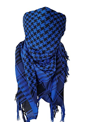THE ART BOX Men Shemagh Wickeln Baumwolle Scarf Königsblau - 110x110cm Unisex Halstuch Palästinenser Tuch Military Kufiya Taktisch Wüste Arabisch Scarf von THE ART BOX
