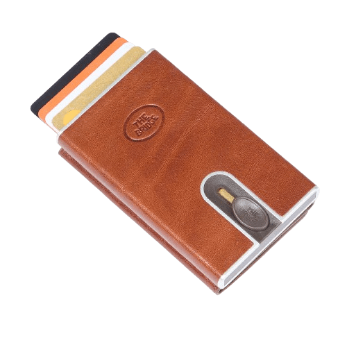 THE BRIDGE - The Bridge Kartenetui mit Slider und Münzfach, Braun von THE BRIDGE