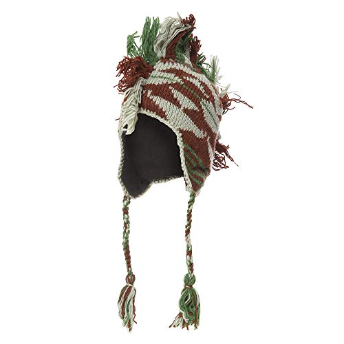 The Collection ROYAL Mohawk Beanie mit Ohrenklappen aus Wolle - Grn - Einheitsgröße von THE COLLECTION ROYAL