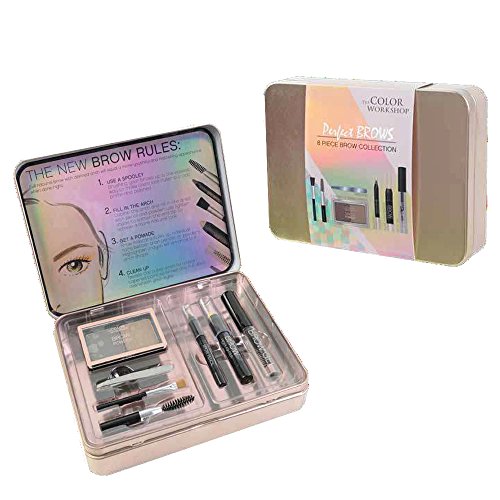 THE COLOR WORKSHOP Metallkassette für Make-up Augenbrauenstift-Set, 8 Stück, Mehrfarbig von THE COLOR WORKSHOP