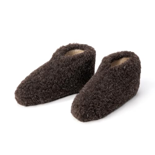 THE COZY SHEEP Hausschuhe Herren und Damen (Größe 36) | Äußerst Bequeme & Weiche Wollhausschuhe aus 100% Merino-Wolle | Warme Hüttenschuhe Winter | Niedriges Modell Geschlossen von THE COZY SHEEP