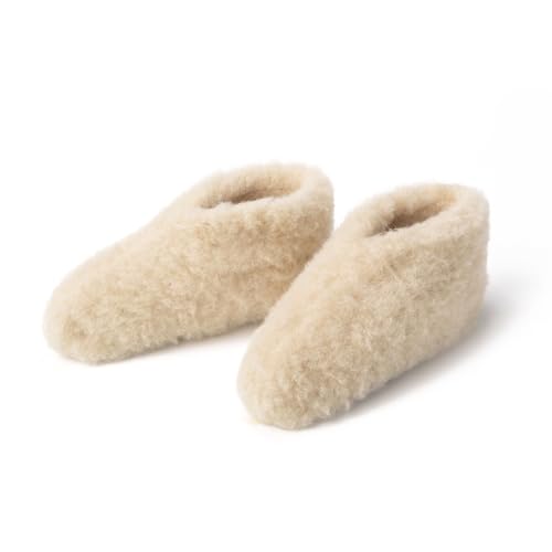 THE COZY SHEEP Hausschuhe Herren und Damen (Größe 41) | Äußerst Bequeme & Weiche Wollhausschuhe aus 100% Merino-Wolle | Warme Hüttenschuhe Winter | Niedriges Modell Geschlossen von THE COZY SHEEP