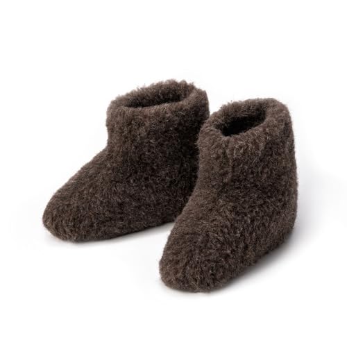 THE COZY SHEEP Hausschuhe Herren und Damen (Größe 42) | Äußerst Bequeme & Weiche Wollhausschuhe aus 100% Merino-Wolle | Warme Hüttenschuhe Winter | Hohes Modell von THE COZY SHEEP