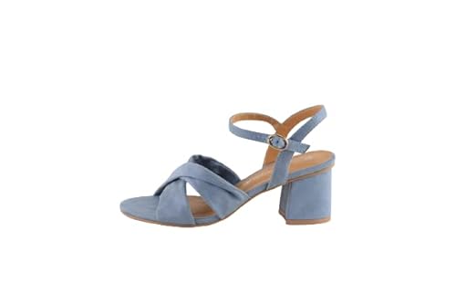 THE DIVINE FACTORY Damen Sieger Sandale mit Absatz, blau, 37 EU von THE DIVINE FACTORY