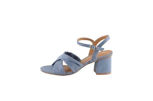 THE DIVINE FACTORY Damen Sieger Sandale mit Absatz, blau, 40 EU von THE DIVINE FACTORY